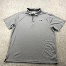 Under Armour Shirt Mens 2XL Gray Performance Polo Golf Loose Fit Lightweight