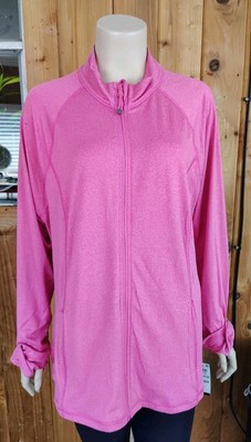 ID Ideology Womens Full Zip Long Slve Thumb Holes Lightweight Active Top Sz 2XL 