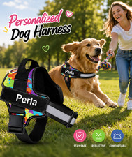 Custom Dog Harness with Name Reflective No Pu...