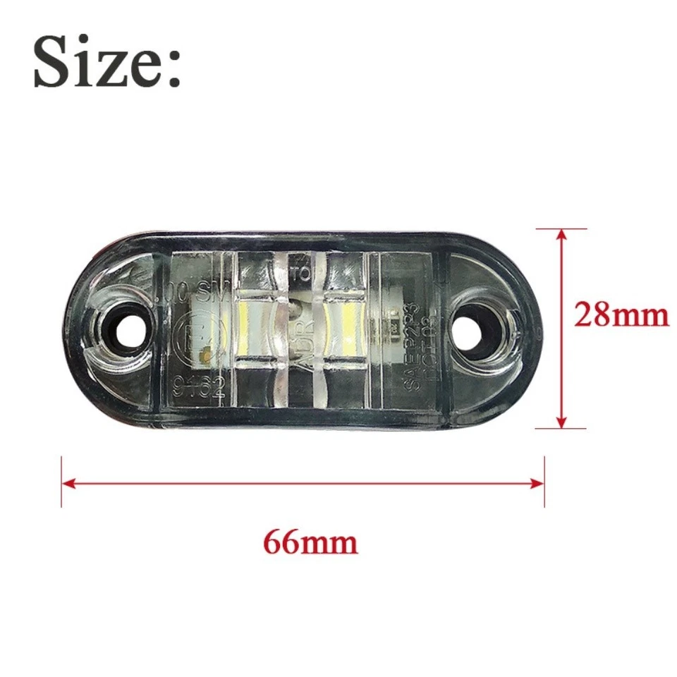 10 Piece LED Side Marker Lights for Truck Trailer Waterproof 12V 24V Multicolor - Image 2 of 4