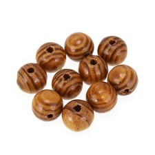 50 Natural Pattern Round Wood Beads BurlyWood 14mm Jewelry Making Kids Crafts