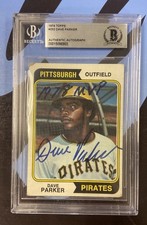 Dave Parker 1974 Topps Rookie Card RC #252 Beckett Authentic Auto Signed MVP