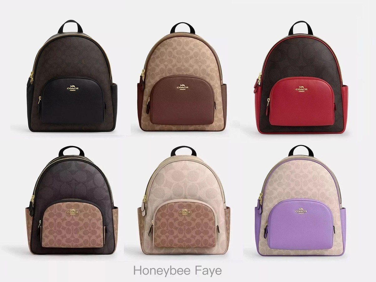 NWT Coach Court Backpack In Blocked Signature Canvas CZ771/CZ176