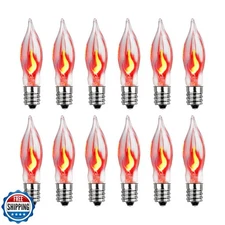 Christmas Flicker Flame Light Bulbs, 12 Pack Crystal Clear Flickering Light B