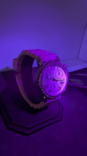 ๐ LEADSTAR Rainbow Dial Pink Silicone Watch โ Crystal Bezel, Unworn! ๐ - Picture 10 of 11