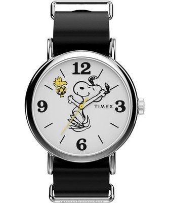 Timex Peanuts Weekender Snoopy Schwarz Herren Armbanduhr TW2Y60900