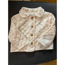 Disney Baby Quilted Jacket Girls 6/9M Cream Minnie Mouse Floral Button Up