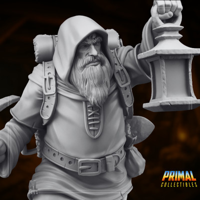 Dwarf Prospector Mini | Dwarven Miner NPC Miniature | By Primal Collectibles