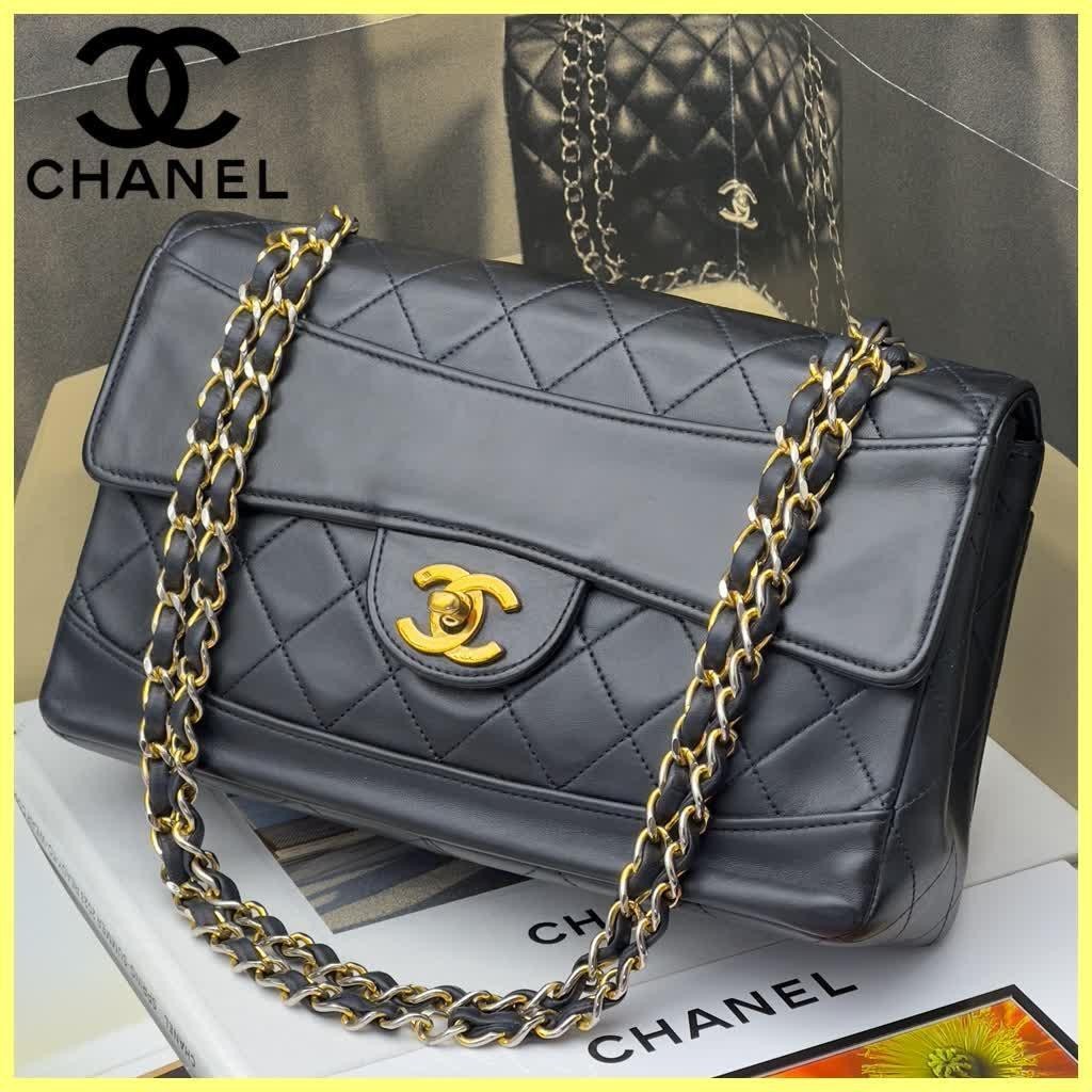 CHANEL Mademoiselle Matelass Double Chain Shoulder Bag A256
