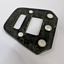 Vintage Black Plastic Buckle with Mother of Pearl Inlay .. Cracked