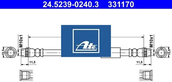 ATE 24.5239-0240.3 Bremsschlauch Hinterachse Hinten-image