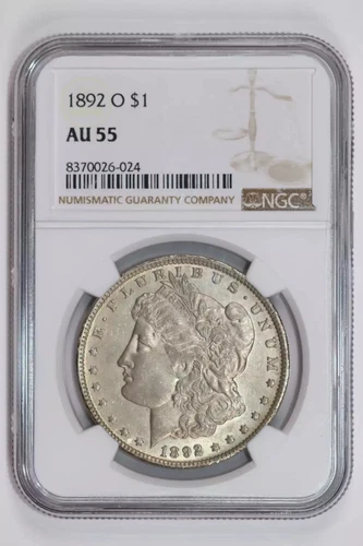 1892-O MORGAN DOLLAR NGC AU55