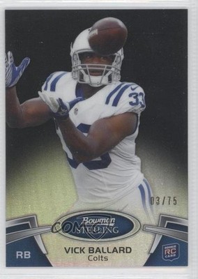 2012 Bowman Sterling Black Refractor 3/75 Vick Ballard #13 Rookie RC 0e1
