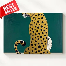 Cheetah Graphic Simplicity Meets Elegance Minimalistic Stylized Canvas Wall Art