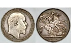 1902 KING EDWARD VII GREAT BRITAIN SILVER CROWN COIN