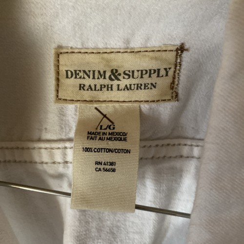 Ralph Lauren Denim & Supply Trucker Jacket Womens Large White Distressed ex Cond - Picture 7 of 19