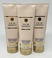 3 NEW BATH  BODY WORKS EAU DE COCONUT ULTIMATE HYDRATION CREAM LOTION 8OZ SHEA