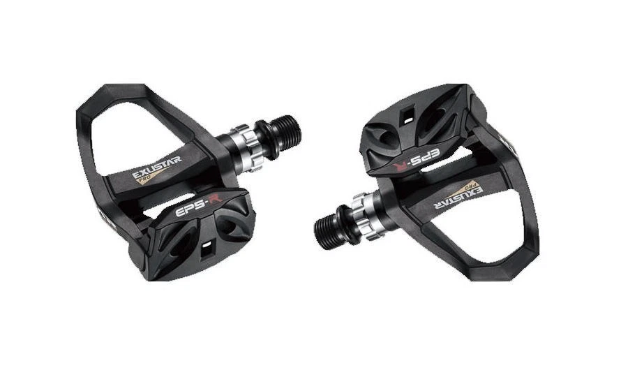 Pédales De Vélo De Course Exustar E-PR200BK Noires - Photo 1/2