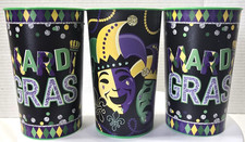 3 Mardi Gras Cup- LOT of 3- NEW/unused-BPA free Made in USA-Churchill/Unique