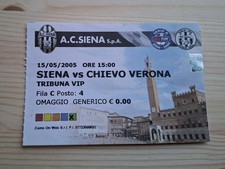 Biglietto Stadio Siena Chievo 2005 Italy Stadium Ticket Maglia Siena Calcio