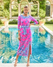 LILLY PULITZER SIZE SMALL CARABELLA MIDI DRESS *SLATHOUSE JUNGLE* UPF 50+ HTF