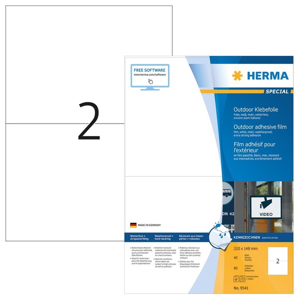 Herma Outdoor Folien-Etiketten Special 210 X 148 Mm Weiß 80 Etiketten-image