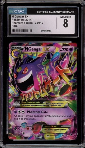 Pokemon M Gengar EX XY Phantom Forces Holo Rare #35 CGC 8