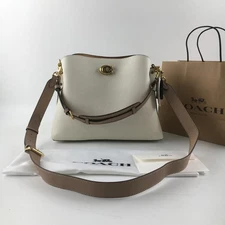 COACH Willow Shoulder Bag C2590 Chalk Colorblock Polished Pebble Leather Outlet