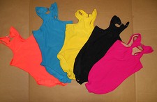 RACER FRONT KEYHOLE BACK LEOTARD DANCE GYMNASTICS CHILD SIZES MANY COLORS