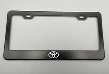 Custom Laser Engraved Black License Plate Frame Stainless Steel Fit Toyota