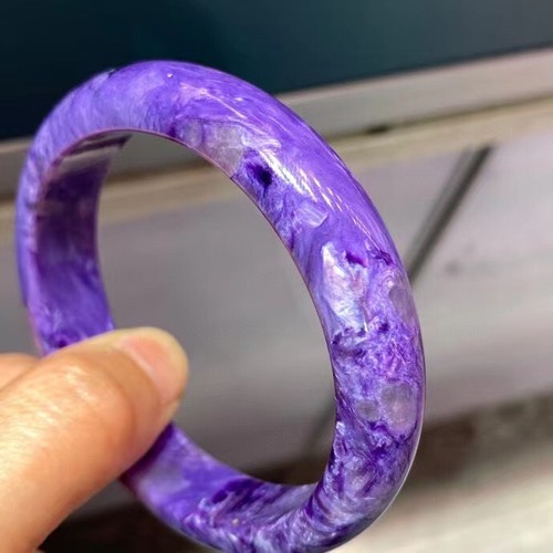 Top Quality Natural Purple Charoite Crystal Bangle AAAA Inner Diameter 57.6mm - Picture 8 of 9