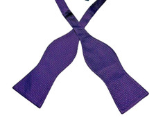DANIEL CREMIEUX Men Bow Tie 100 Silk Adjustable Purple Geometric NWT 39.50