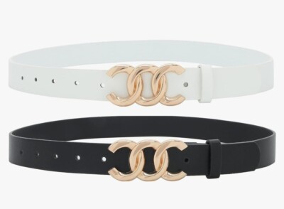 Earnda 2 Pack Women Belts for Jeans Dresses Fashion Gold  display picture 3