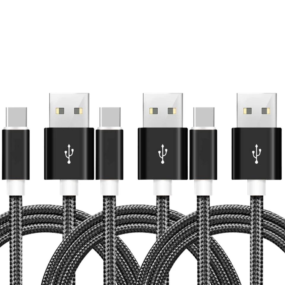 Paquete de 3 cables USB-C a USB-A carga rápida tipo C cable de carga cargador de sincronización rápida Foto 2 de 4