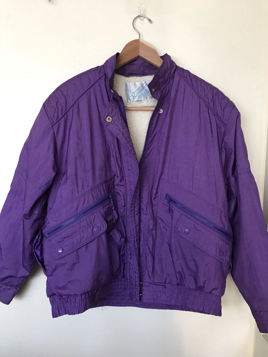 Rainbow West Vintage Purple Ski Jacket Sherpa Lined Size Medium eBay