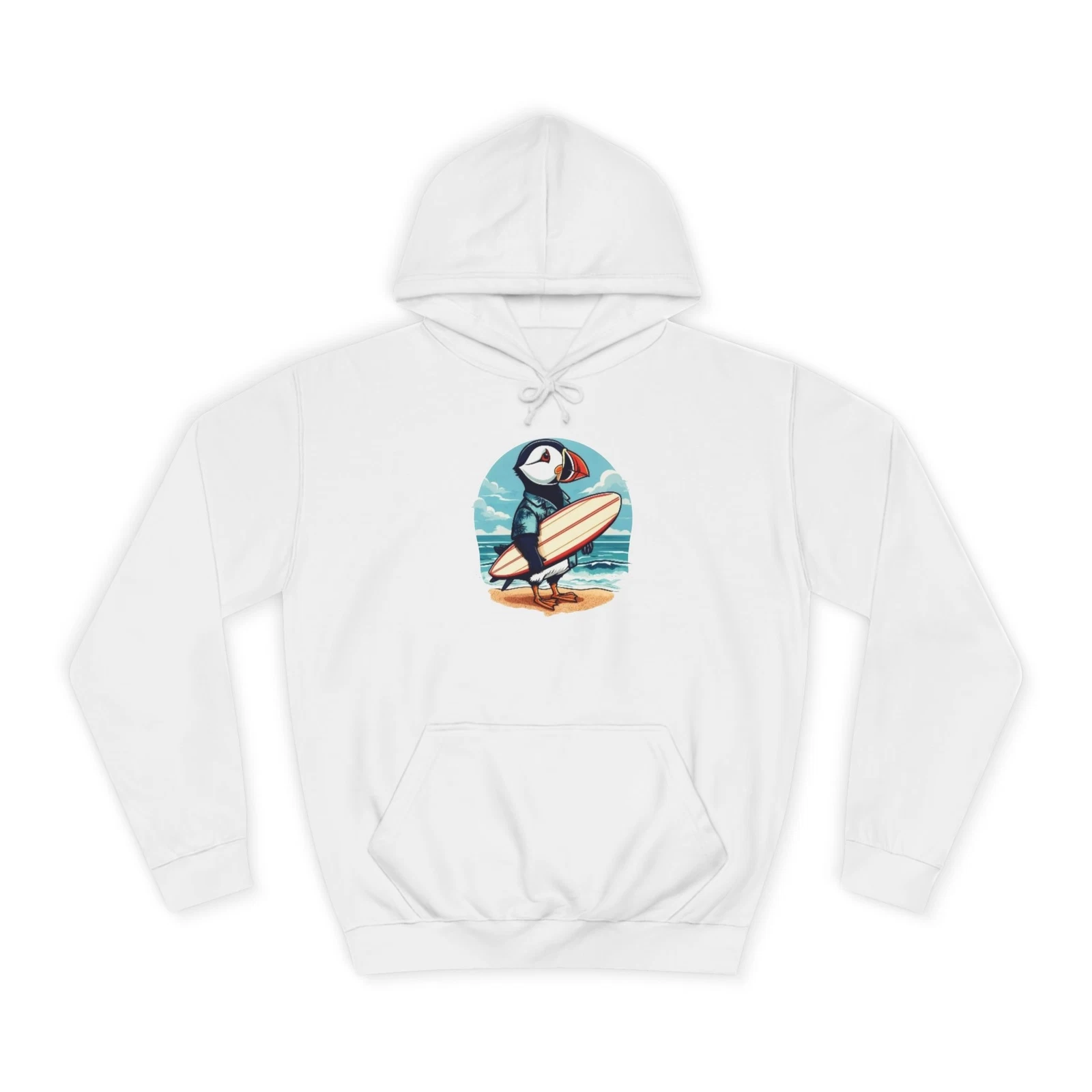 Surfing Puffin Unisex College Hoodie, Comfy Casual Wear, Summer Vibes
Opens in a new window or tab
