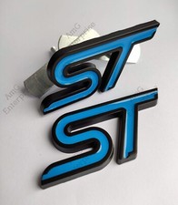 Front Grille & Rear Gloss Blue Black ST Badge...