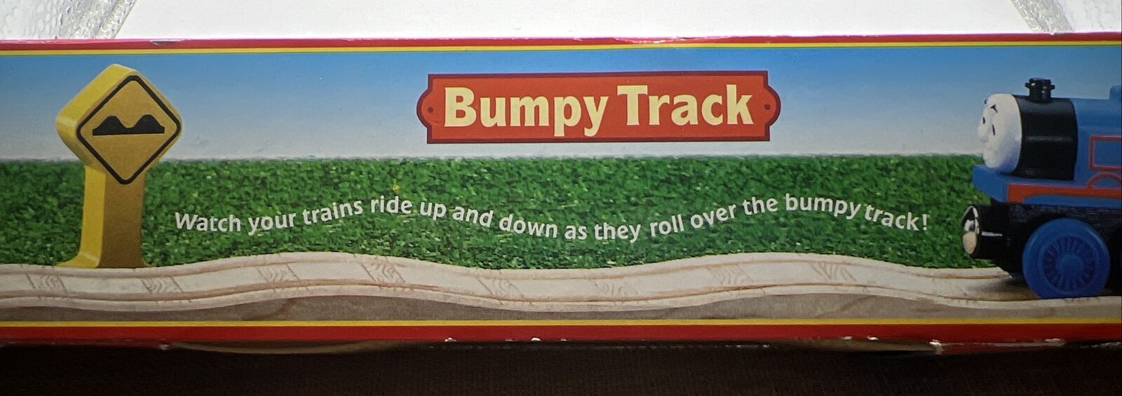 Thomas & Friends Wooden Railway Train 2 PIECES 12” BUMPY TRACK & SIGN 2005 NEW