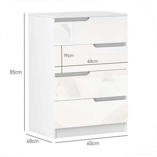 4 Drawer Chest of Drawers, Modern Dresser for Bedroom, Living Room, 60 x 40 x 85 - 第 3/12 張圖片