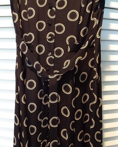 Vtg Betsey Johnson Black w/ White MOD Patterning Sleveless Mini Dress SZ M - Picture 6 of 12