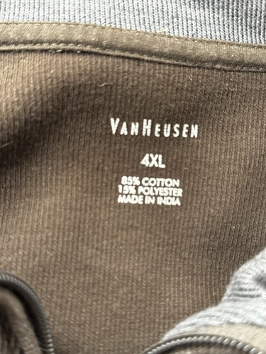 Van Heusen Charcoal Gray 1/4 Zip Up Mock Neck Pullover Sweater Sz 4XL - Picture 3 of 5