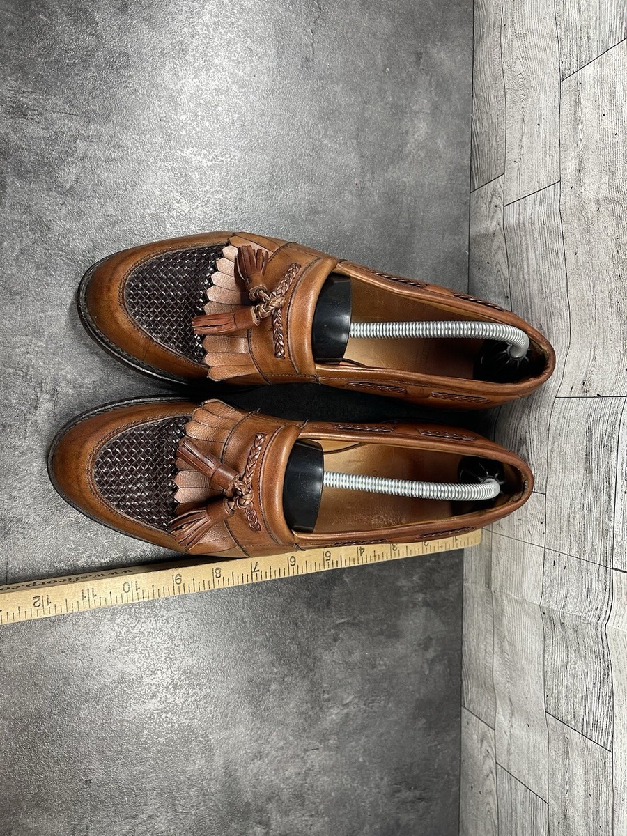 Allen Edmonds Loafers Men 9D Cody Shoes Brown Woven Leather  display picture 1