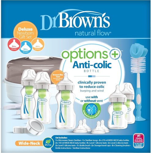 Dr. Brown's Options Plus Anti-Colic Feeding Baby Bottles Newborn Giftset Unisex - Picture 3 of 10
