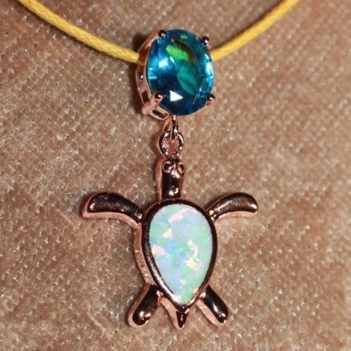 Opal Blanco Rosa Oro Lleno Moda Collares y Colgantes