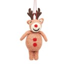 Sass & Belle Rudolph Reindeer Felt Christmas Tree Hanging Decoration Xmas Fun