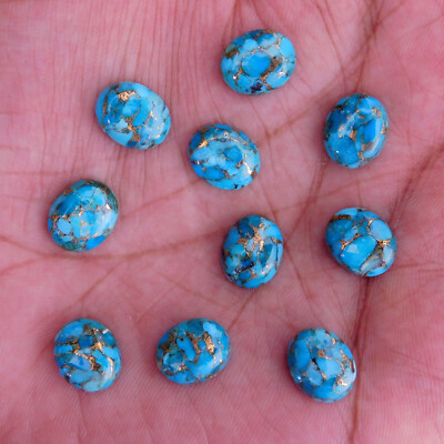 Natural Blue Copper Turquoise 4x6 mm to 18x25 mm Oval Cabochon Loose Gemstone