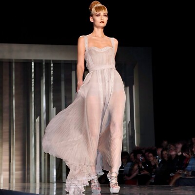 Runway Dior's Most Famous Dresses CHRISTIAN DIOR LIGHT GRAY