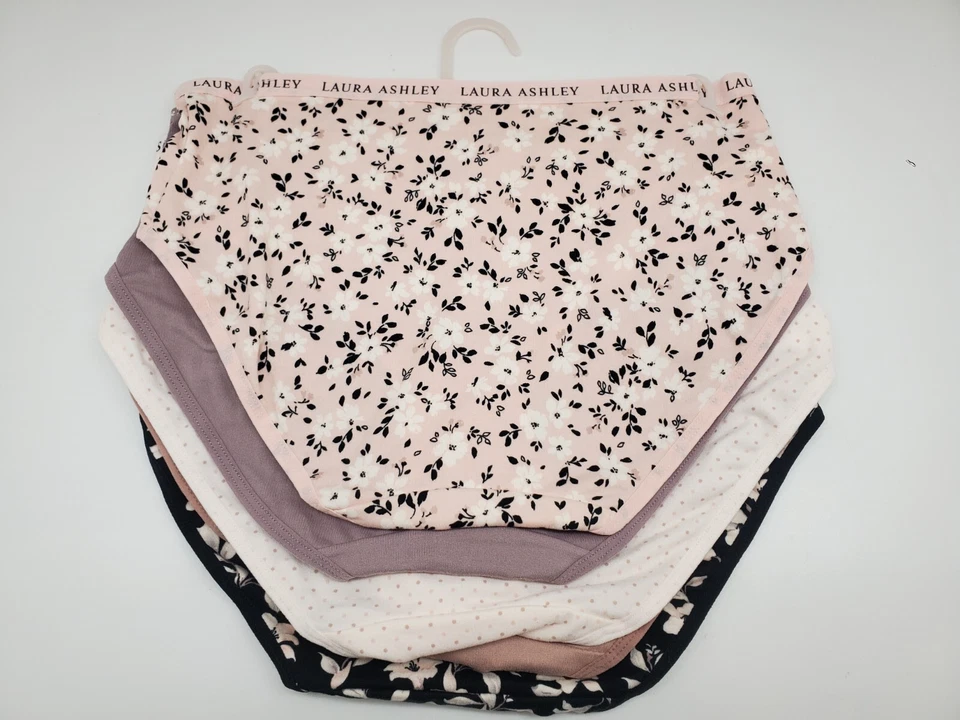 Paquete de 5 bragas para mujer LAURA ASHLEY M L beige topo rosa blanco estampados Foto 2 de 4