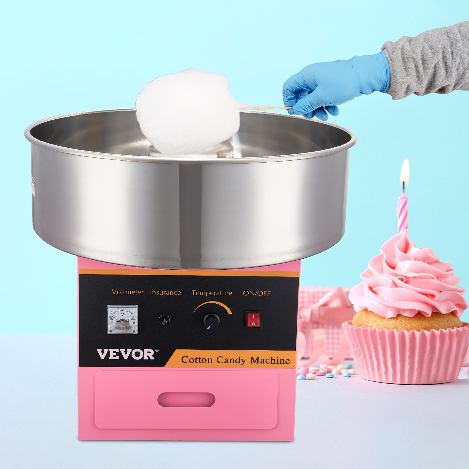 Zuckerwattemaschine Zucker Rosa 1kW Zuckerwattegerät Elektrisch