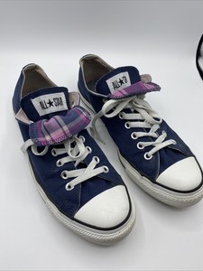 blue plaid converse
